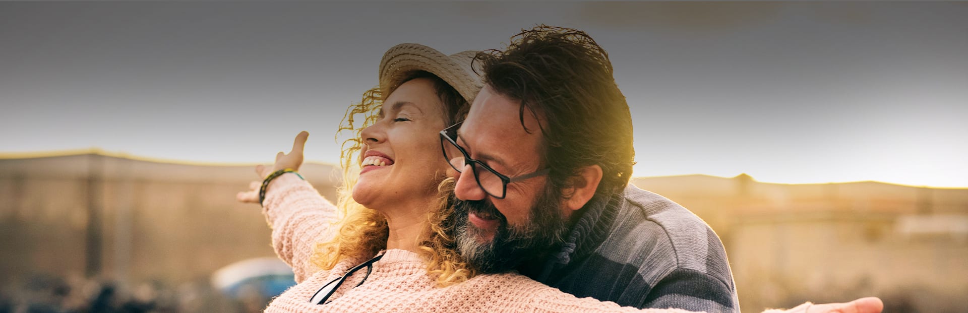 Happy couple outside